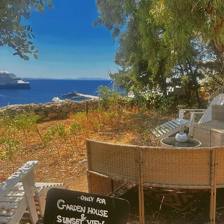 펜션 Sunset View Garden House Of Mykonos *